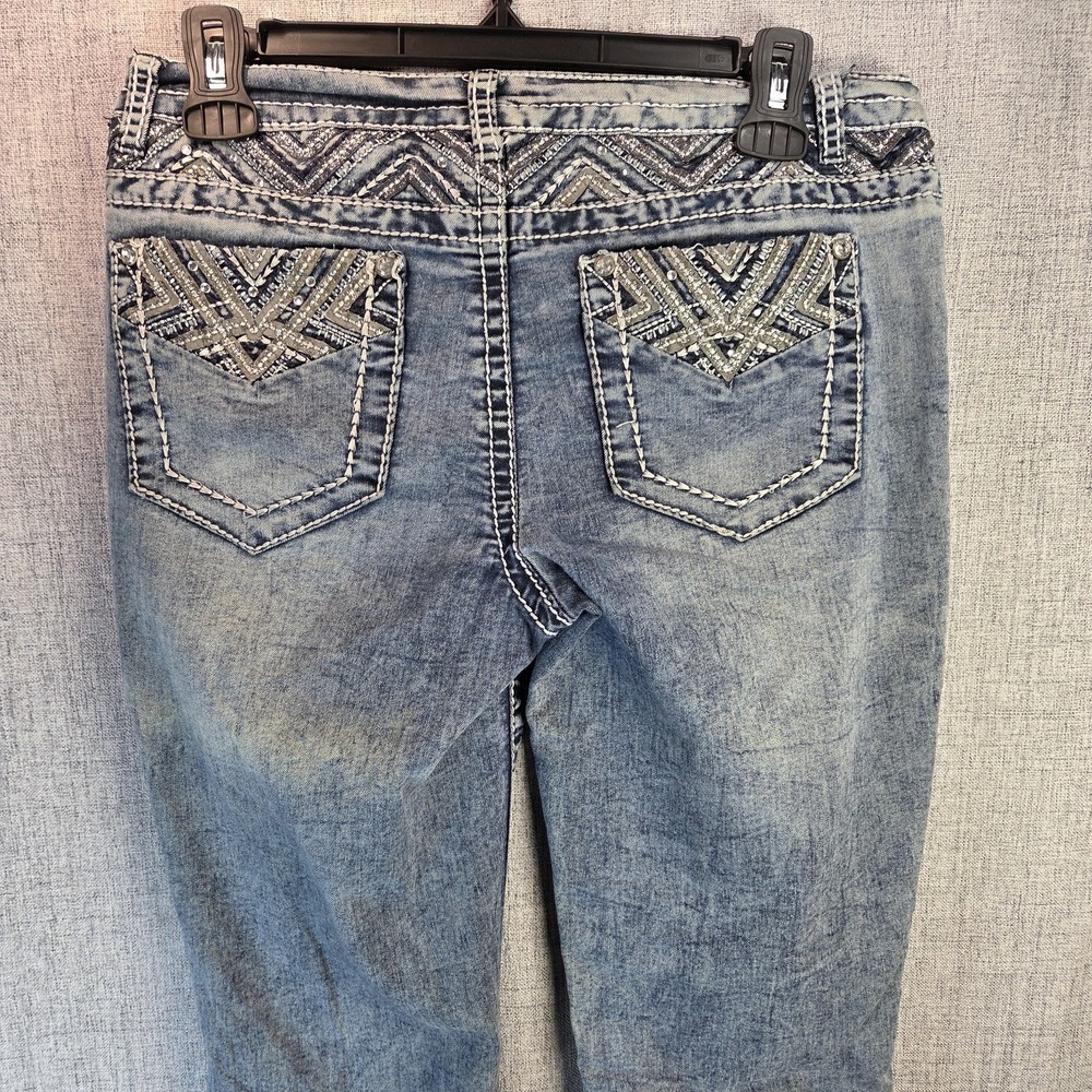 Y2K Vanilla Star Womens/Jrs Sz 9 Flare Embellished Bootcut Low Rise Jeans Retro